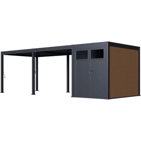 Abri de jardin pour pergola bioclimatique autoportée - 4M