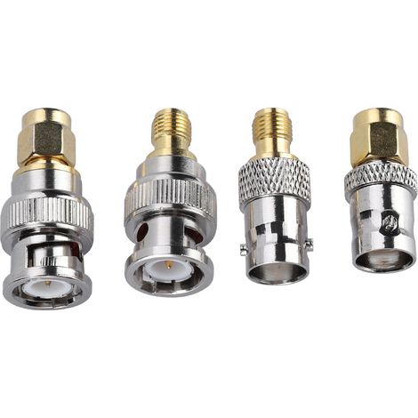 4 Pièces Adaptateur RF BNC Mâle/Femelle vers SMA Mâle/Femelle pour Antenne Coaxial