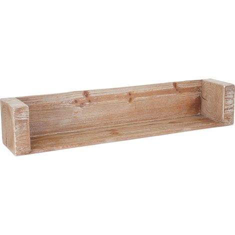 Mensola libreria scaffale HHG-883 legno massello colore chiaro 80cm