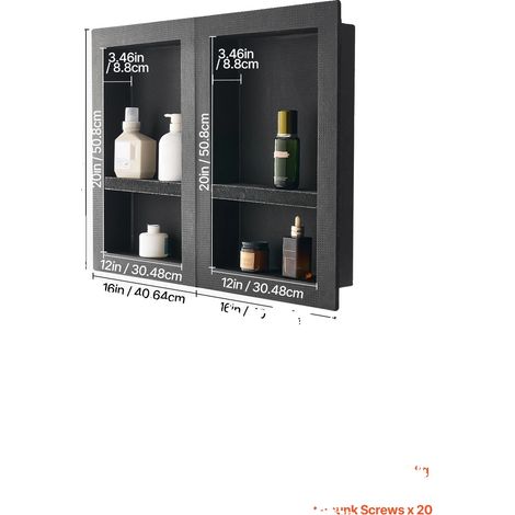 Niche de Douche, Étagère Divisante Mobile, Design Étanche, 16inchx24inch (1/2)