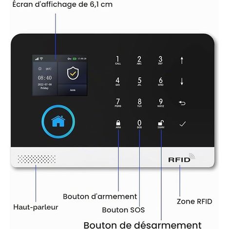 Wireless Smart WiFi Home Alarm - Home Alarm System with APP Alerts - Motion Sensor, Remote Controls, Window and Door Sensor, Siren (1/2)