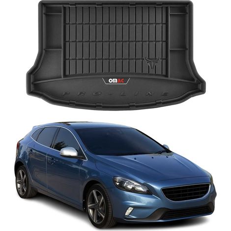 Tapis de Coffre 3D TPE Premium Compatible avec Volvo V40 II Hatchback 2012-2019 - Bac de Protection de Coffre Intérieur antidérapant Revêtement de Coffre Bords Hauts pour Voiture Noir (1/5)