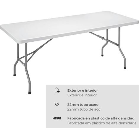 Mesa plegable 180 x 74 x 74 cm tubo ø22 x 1.0 mm (1/3)