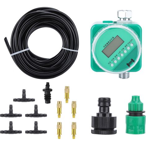 Programmateur d'arrosage automatique avec capteur de pluie, kit irrigation goutte-à-goutte jardin, économe en eau, facile à installer (1/5)