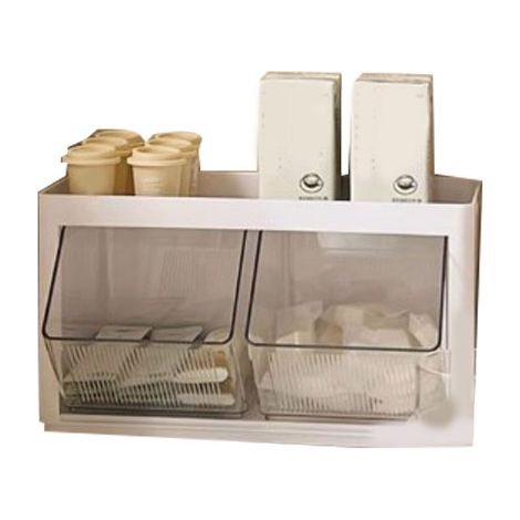 Wall Hanging Tea Bag Storage Box Multifunctional Coffee Capsule Rack for Office Pantry Snack White (1/5)