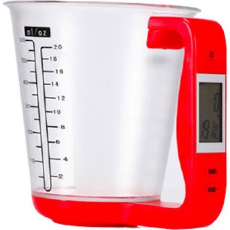 Verre Doseur - Balance Cuisine Intégrée - Écran LCD Grammes Millilitres - Pour Pâtisserie et Cuisine - 1 Pièce