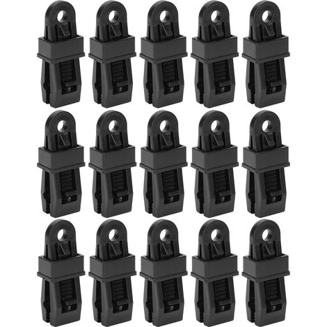 Lot de 15 pinces de fixation coupe-vent pour tentes et auvents de camping portables en nylon (1/5)