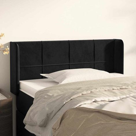 vidaXL Tête de lit avec oreilles Noir 83x16x78/88 cm Velours (1/5)