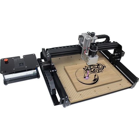 Máquina de corte CNC, husillo de 500 W, capacidad de grabado, máquina individual, con láser de 20 W, 220 V-d (1/2)