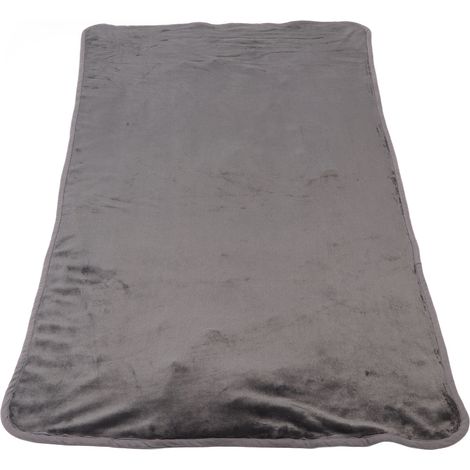 Couverture chauffante électrique en velours doux gris, 3 niveaux de chaleur et minuterie USB pour le dos, couverture chauffante USB (1/5)