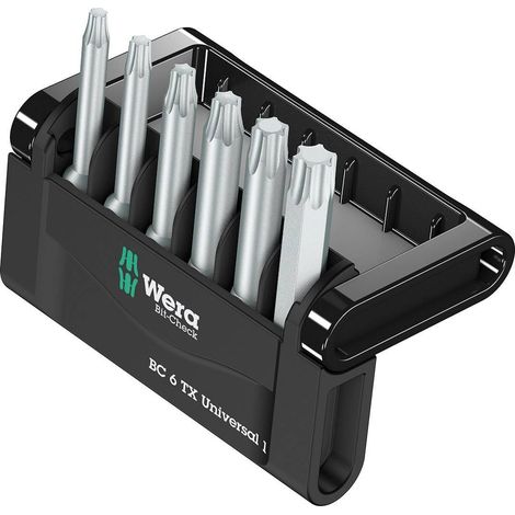 Wera – Jeu d'embouts TORX® intérieur 50 mm – 6 pièces T10/T15/T20/T25/T30/T40 – Acier allié extra-rigide – Pour vis dures en métal (1/10)