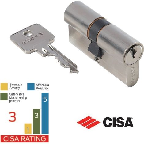 CISA 08710 CILINDRI A PROFILO EUROPEO A DOPPIO CILINDRO SAGOMATO ANTITRAPANO - 65 mm (30+35) (1/3)