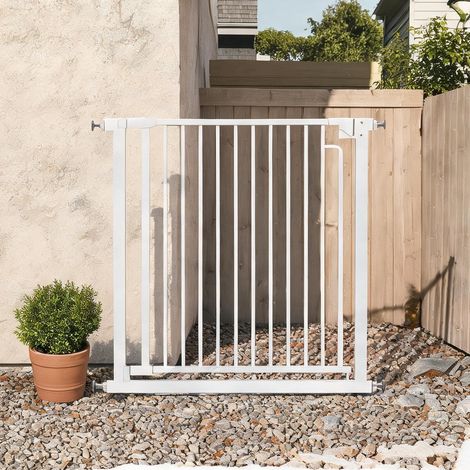 Barrière de sécurité pour escalier sans perçage 76-80 cm blanc (1/5)