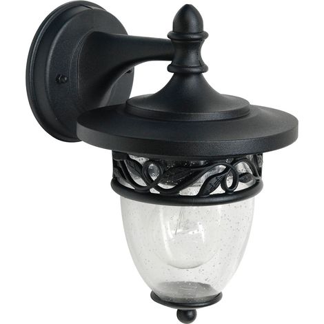 Elstead Burford - Lanterna da parete per esterni 1 luce con luce nera IP44, attacco E27 (1/4)
