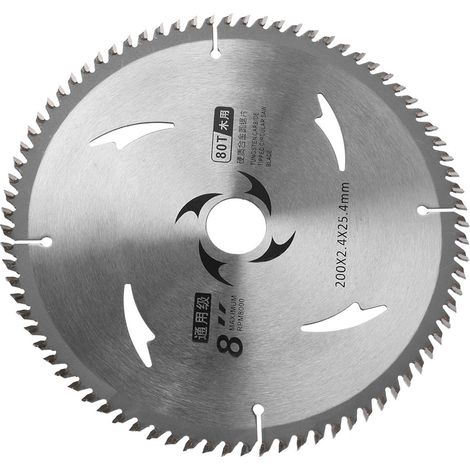 Lame de scie circulaire à pointes en carbure, 20 cm (8 pouces), 80 dents, pour bois, panneaux de particules et contreplaqué, adaptée au travail du bois (1/5)