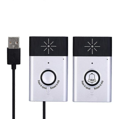 (Paquet de 2) interphone vocal sans fil Portable, sonnette intrieure, systme de scurit domestique, interphone intrieur/extrieur (1/5)