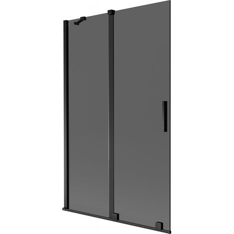 Mexen Velar Duschabtrennung 2-flügelig verschiebbar 110 x 150 cm, Graphit, Schwarz - 896-110-000-41-70