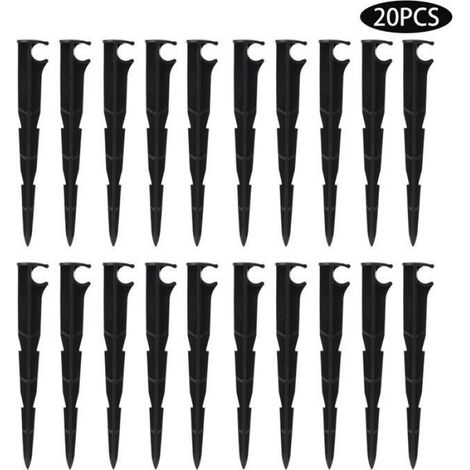 Piquets de jardin 20 pièces 14.5x2.5cm, support de fixation pour tuyaux d'arrosage, système d'irrigation stable (1/5)