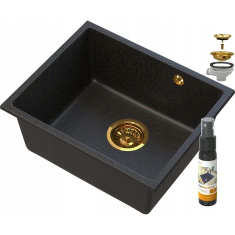 Évier Sous-Plan Granitan Manado Gold Noir 50 cm (1/5)