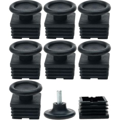 Leveling Feet Adjustable Furniture Foot Foot Furniture Leg Table Leg Chair Base Protection Floor 40 x 40 mm Square Tube Insert Kit of 8pcs (1/5)