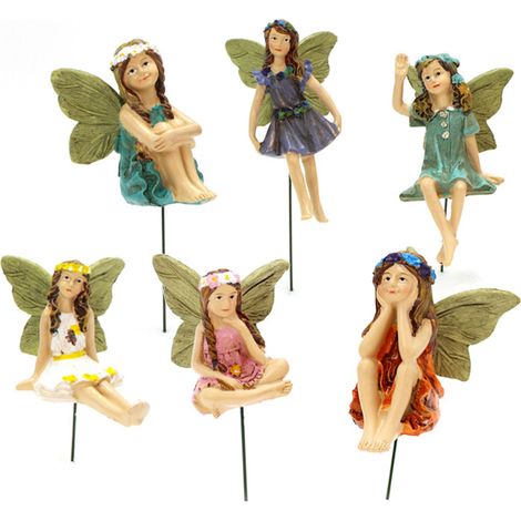 Figurines fée miniatures – motif clair résine – sculpture – accessoires jardin fée