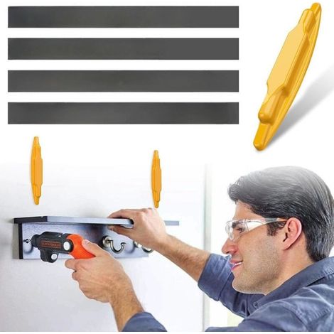 Détecteur de Montants Magnétique Jaune 142,5 cm Lot de 2 pour Cloisons Sèches et Bois (1/4)