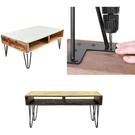 NALOOKAMIC YIDOMDE Pieds de table en épingle à cheveux,40cm , lot de 4 Pieds de meubles en métal de bricolage garde-robes tiroirs et table de chevet