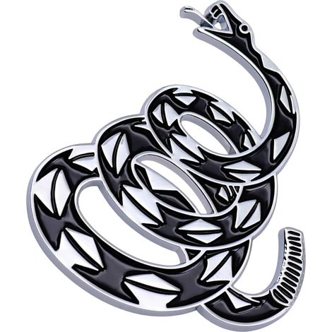 Autocollant automobile solide en métal avec motif de serpent, drapeau Gadsden pour camion, moto, jaune (1/5)