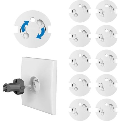 10 copriprese francesi di sicurezza, bianchi (1/5)