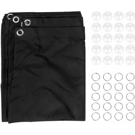 Rideau Occultant pour Fenêtre, Store à Ventouse Réglable, Drapé Isolant Thermique et Anti-Bruit (1/4)