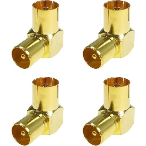 Pièces Adaptateur antenne TV coudé 90° IEC, Connecteur Coaxial TV PAL Mâle Vers Femelle à 90 Degrés Connecteur Antenne Angle Droit Compatible Télévision Câble Satellite Routeur Récepteur Décodeur (1/5)
