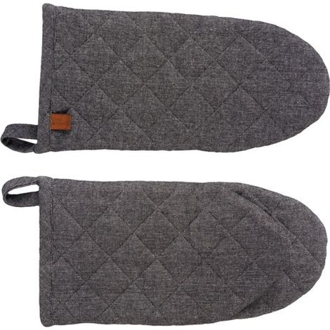 Guanto da cucina 31 cm nero chambray - stoffa - caldo e alla moda