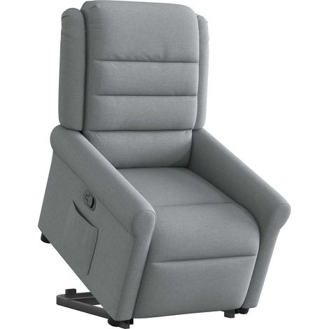 Maison Exclusive - Poltrona Alzapersona Reclinabile Grigio Chiaro in Tessuto