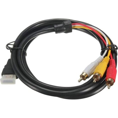 Câble HDMI vers RCA 1,5 m pour lecteurs DVD et vidéoprojecteurs, adaptateur audio vidéo composite, multicolore (1/5)