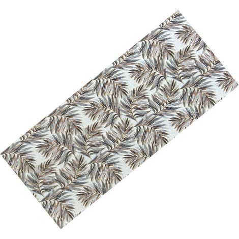 Tappeto Cucina Runner Antiscivolo - Passatoia Lavabile, Fantasia Foglie, Design Moderno - Made in Italy Cm. 50x200