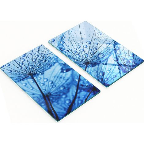 Tableros de vidrio decorativos multifuncionales con estampado de diente de le贸n, 2x30x52 cm.
