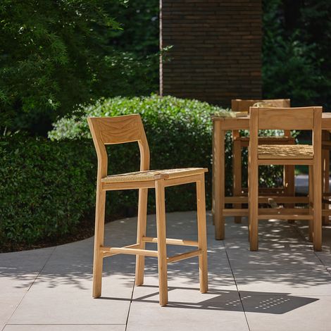 Chaise de bar de jardin en teck (1/5)