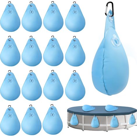 ZHIJIA PREMIUM Lot de 16 poids PVC antigel avec crochet pour bâche de piscine 34x23 cm (1/4)