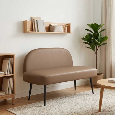 vidaXL Banc rembourré avec dossier Cappuccino 110 x 60 x 76 cm