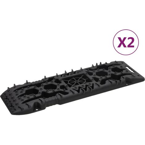 Traktionsmatten 2 Stk. Schwarz 107x31x7 cm Nylon