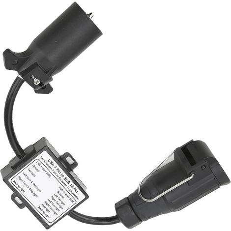 Adaptateur pour éclairage de remorque, US vers UE, prise 7 broches (véhicule US) vers fiche 13 broches (remorque UE) (1/5)