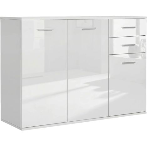 Meuble de salon, design moderne, grand espace de rangement, BLANC (1/5)
