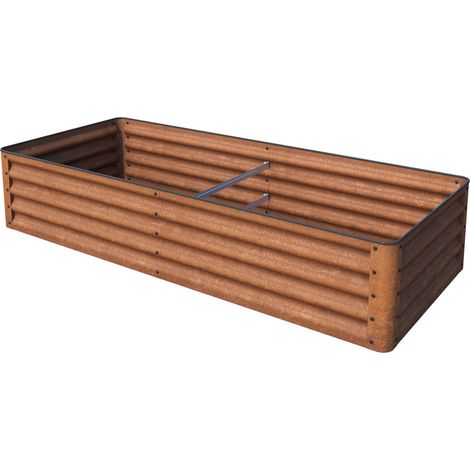 Orto rialzato LUCA in acciaio corten di GFP Primeyard, 158x75x35 cm - orto stabile con effetto ruggine naturale e protezione sicura degli angoli, utilizzabile tutto l'anno