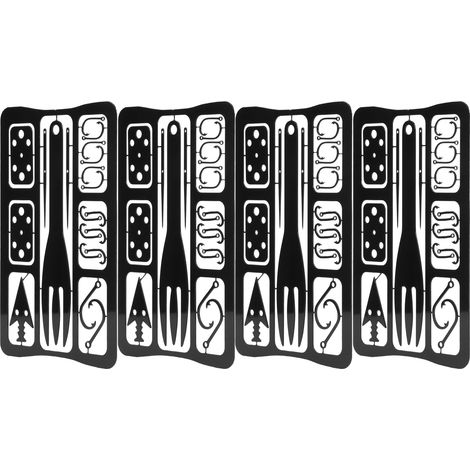 Lot de 4 outils de survie multifonctions pour le camping et l'extérieur, en acier inoxydable 304, type D, noir. (1/5)