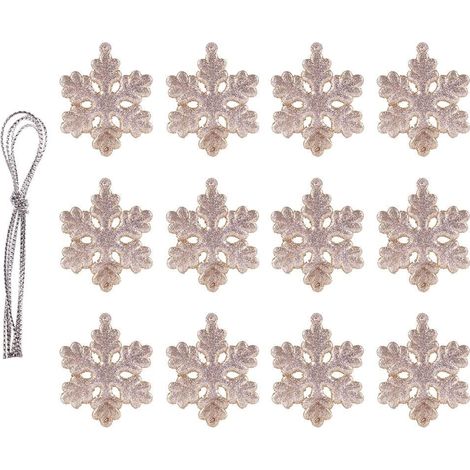 Pendente per albero di Natale in acrilico color oro decorazioni natalizie set da 12 (1/5)