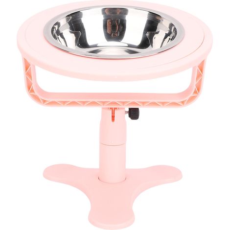 Élevateur de bol pour chat avec support ajustable 15° Inox anti-dérapage Rose - [Bol Élevé] Modèle ajustable en ABS avec bol Inox (1/5)