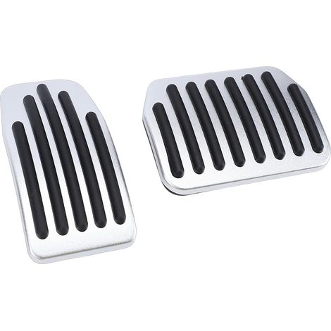 Couvre-pédales Antidérapants, Couvercles D'accélérateur de Frein, Ensemble de Couvercles de Plaquettes D'accélérateur de Frein en Métal en Argent (1/5)