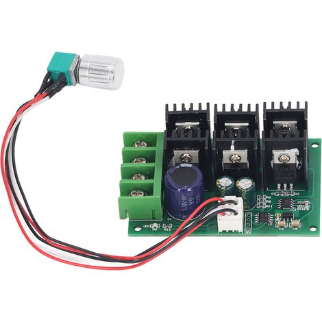 Contrôleur de vitesse pour moteur CC 20 A, module de contrôle de vitesse CC 12 V-24 V, contrôleur de vitesse pour moteur CC PWM haute puissance, convertisseur de vitesse à variation continue avec inte (1/5)