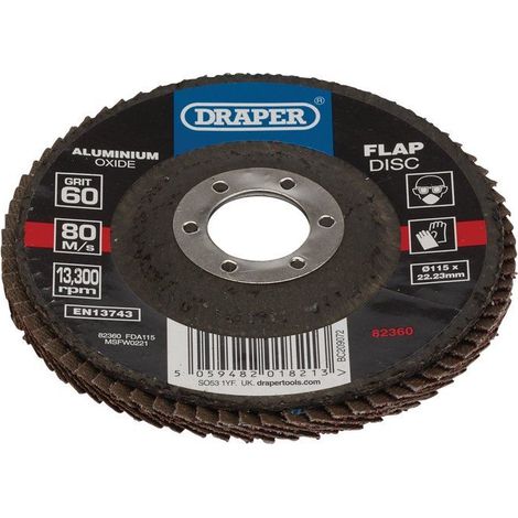 Aluminium Oxide Flap Disc, 115 x 22.23mm, 60 Grit (82360) (1/2)