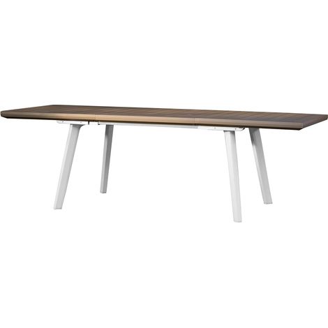 Tavolo da Giardino Estensibile in Resina Effetto Legno Colore Bianco e Cappuccino Harmony Keter
